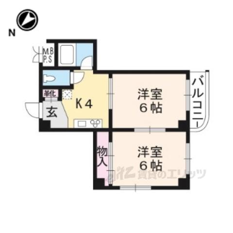グレース(2DK/3階)の間取り写真