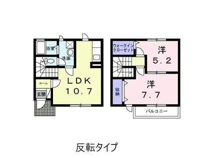 メゾン ソレイユ B棟(2LDK/1階)の間取り写真