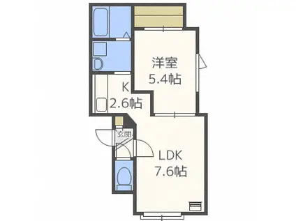 メッセ・グランデ(1LDK/2階)の間取り写真