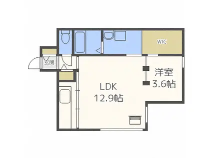 クロノス(1LDK/3階)の間取り写真