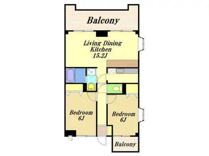 クレスタ妙典(2LDK/5階)の間取り写真