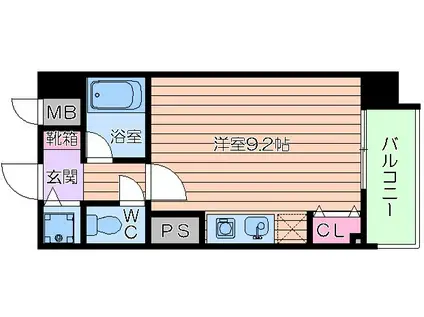 ラナップスクエアー福島(1K/3階)の間取り写真