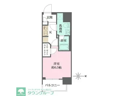 エムズイースト亀戸II(1K/6階)の間取り写真