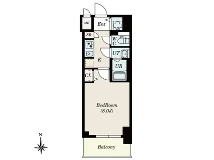 CREST TAPP新栄(1K/7階)の間取り写真