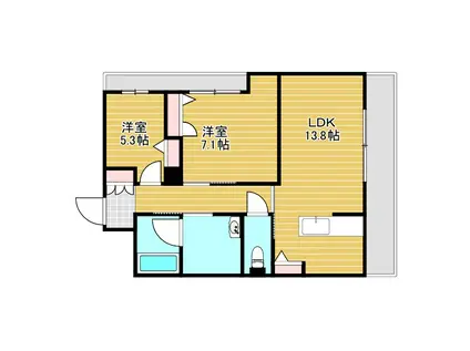 シャーメゾン豊中(2LDK/3階)の間取り写真