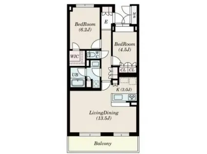 S-FORT横浜青葉台(2LDK/4階)の間取り写真