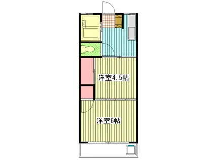 ホワイトハイツ(2K/2階)の間取り写真