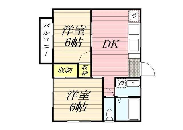 プレミール・オオスミ(2DK/1階)の間取り写真