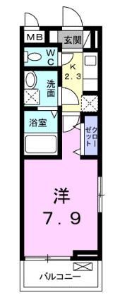 コモディ モンテ(1K/3階)の間取り写真