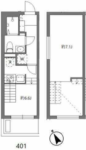 アリカ大森1(1DK/4階)の間取り写真