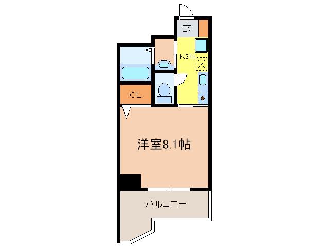 プロビデンス金山(1K/9階)の間取り写真