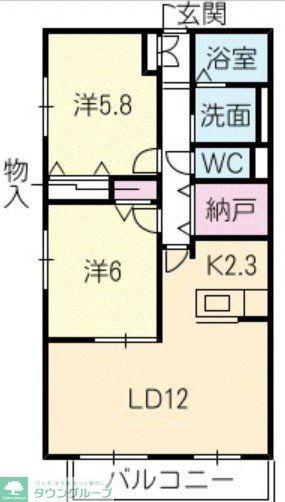 プレミール(2LDK/2階)の間取り写真