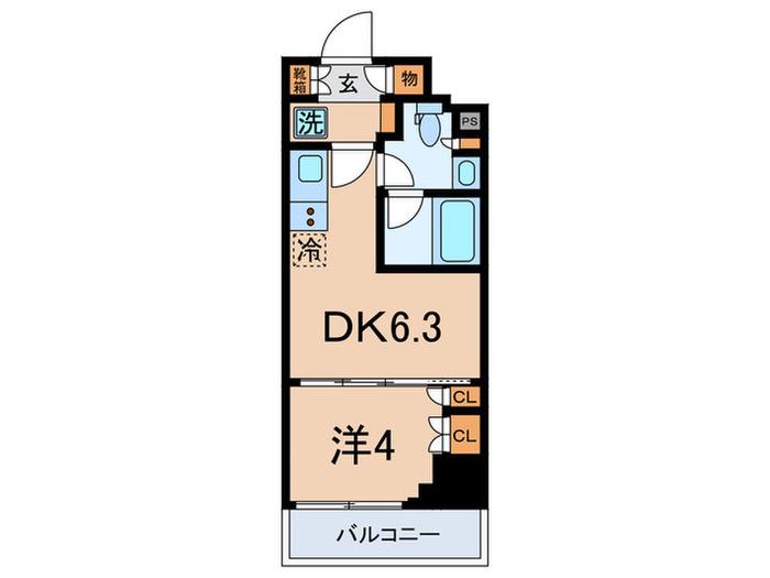 パークアクシス大塚サウスレジデンス(1DK/9階)の間取り写真