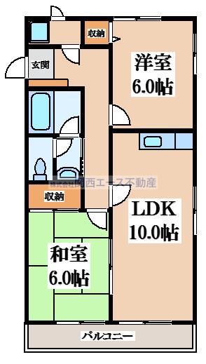 フィオーレ(2LDK/2階)の間取り写真