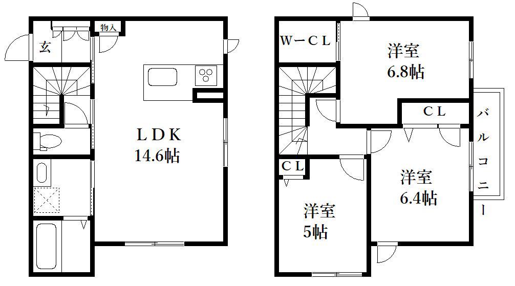 アネックス大橋南(3LDK/1階)の間取り写真