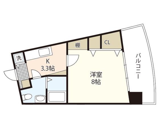 サンクレスト(1K/3階)の間取り写真