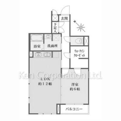 ベルフェリーク西小山(1LDK/4階)の間取り写真