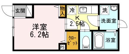 ラ ベレッツァ世田谷(1K/1階)の間取り写真