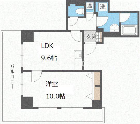 樹樹ガーデン(1LDK/18階)の間取り写真