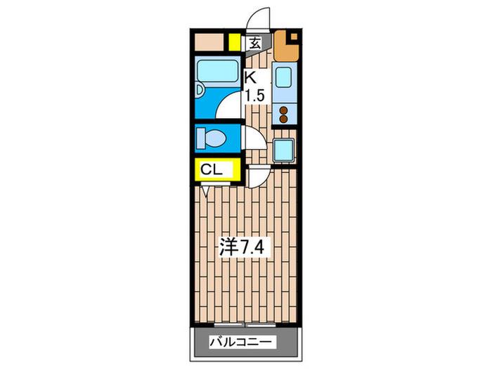 ヒルズ青山(1K/3階)の間取り写真