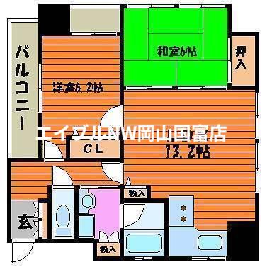 アークスクエア表町(2LDK/14階)の間取り写真