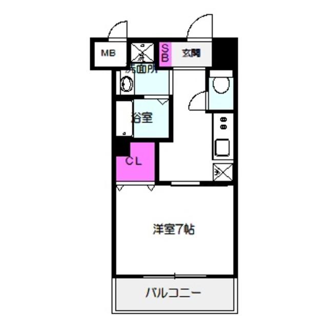 PARK HILLS 玉造 KALMIA(1K/8階)の間取り写真