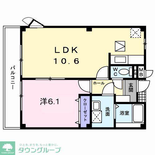 エスト グリシーナ(1LDK/1階)の間取り写真