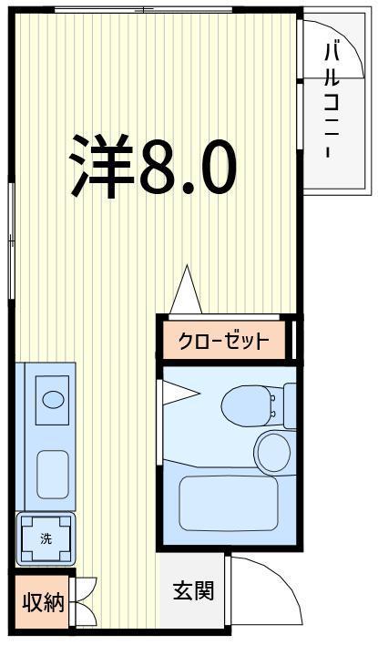 スカイコート金町第4(ワンルーム/4階)の間取り写真