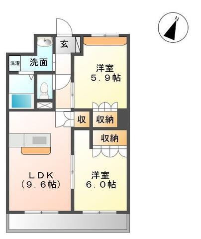 ラ・トマティーナ(2LDK/1階)の間取り写真