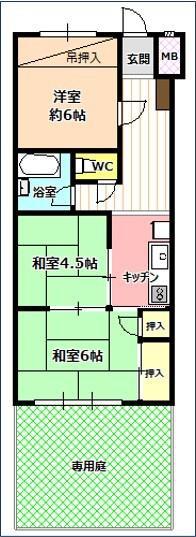 グロリアスマンションミフジ川越5号館(3K/1階)の間取り写真
