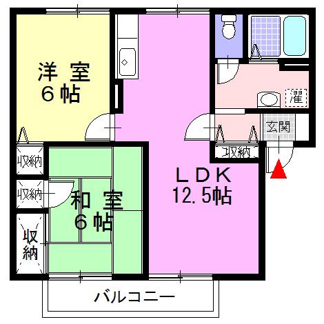パルティール(2LDK/1階)の間取り写真