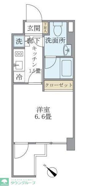 KDXレジデンス門前仲町(1K/5階)の間取り写真