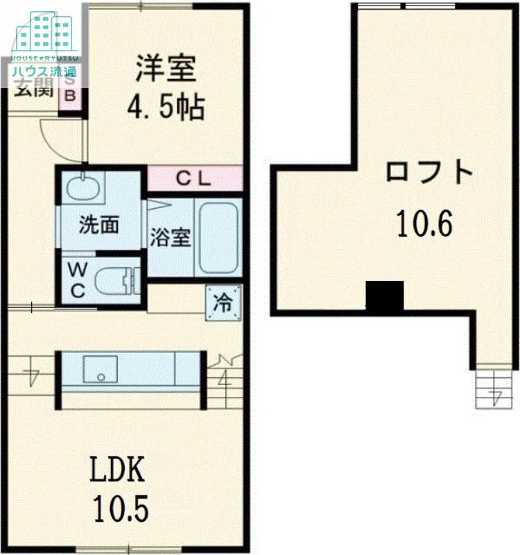 ヴェルデ(1LDK/1階)の間取り写真