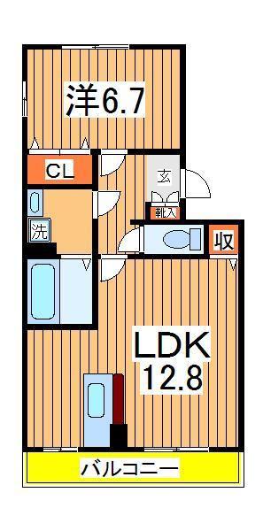 エシカルコート(1LDK/2階)の間取り写真