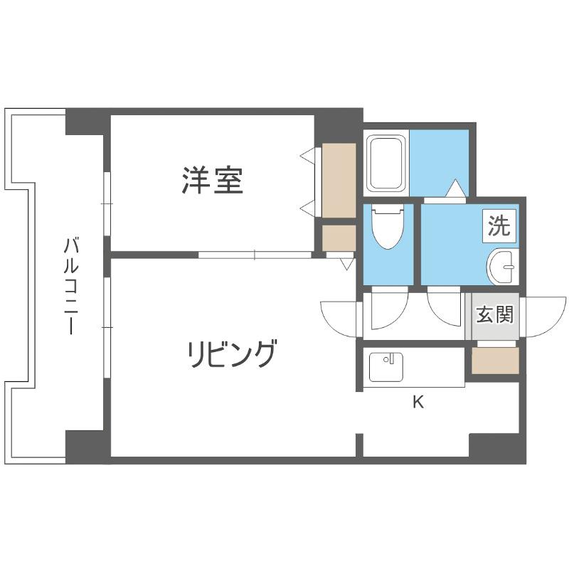 UURコート札幌北三条(1LDK/5階)の間取り写真
