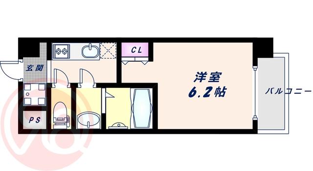 スプランディッド難波II(1K/7階)の間取り写真