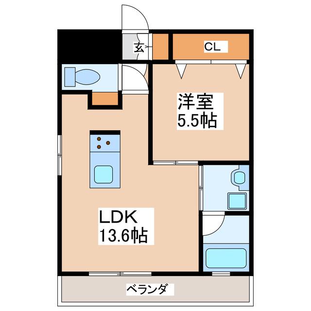 サムティ迎町(1LDK/2階)の間取り写真