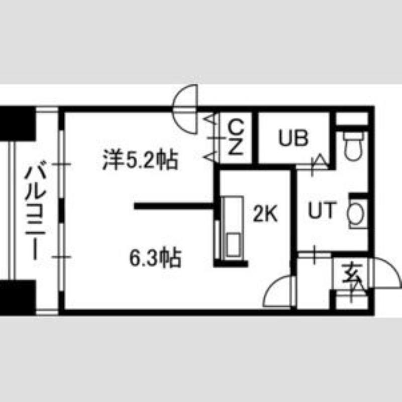 LEE豊平3条(1LDK/4階)の間取り写真