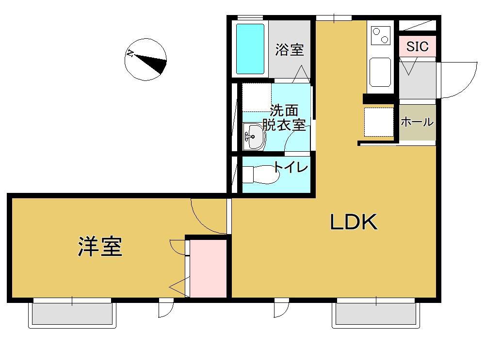 インペリアルグラミー(1LDK/2階)の間取り写真