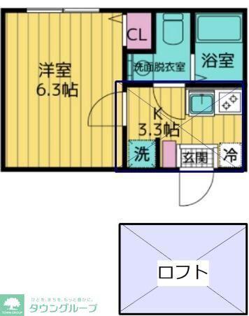 ベル・セゾン生田(1K/2階)の間取り写真