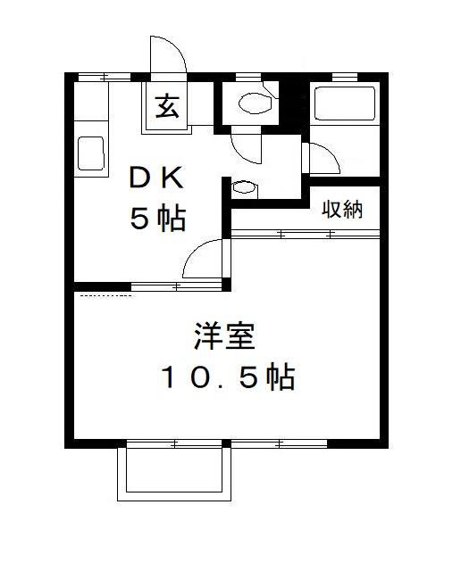 小野寺ハイツB(1DK/2階)の間取り写真