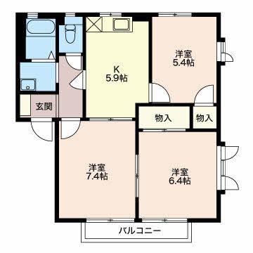 パストラルハイム(3K/1階)の間取り写真