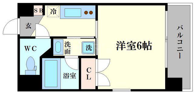 ストラータ(1K/8階)の間取り写真