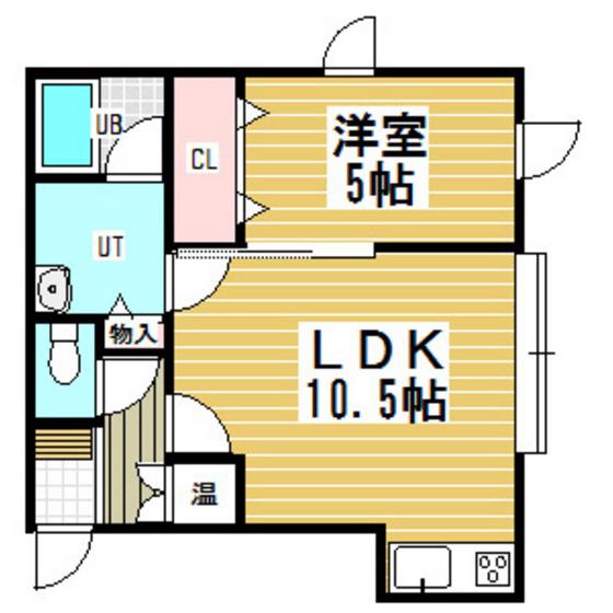 ルミエール(1LDK/2階)の間取り写真