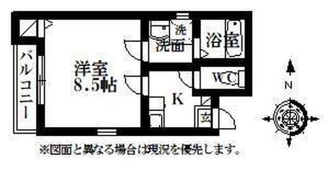 クレフラスト文芸大(1K/1階)の間取り写真