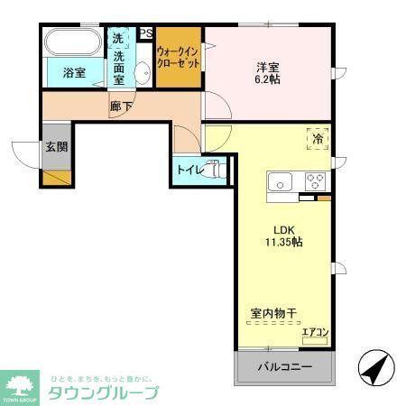 DROOM SAKURA.B(1LDK/3階)の間取り写真
