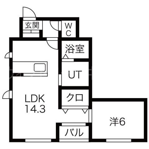 Nプラザ(1LDK/2階)の間取り写真