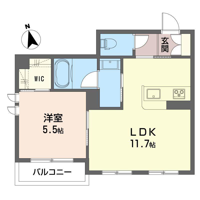 ベルグリシーヌ(1LDK/1階)の間取り写真