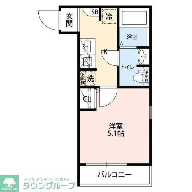 エクセラン中浦和(1K/1階)の間取り写真