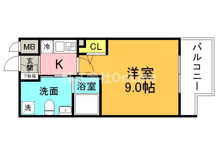 レジディア谷町(1K/13階)の間取り写真